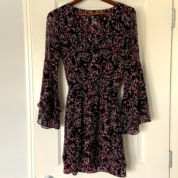 WHBM flowy bell sleeve printed dress - Picture 1 of 1